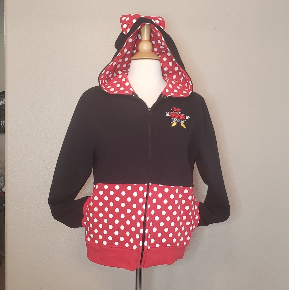 DISNEY PARK Minnie Mouse Zip-Up Hoodie XL Sweater
